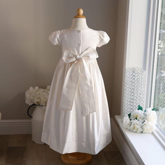 Strasburg Dress Ivory Dupioni Silk Size 6 Special Occasion Flower Girl RARE FIND - Picture 2 of 5